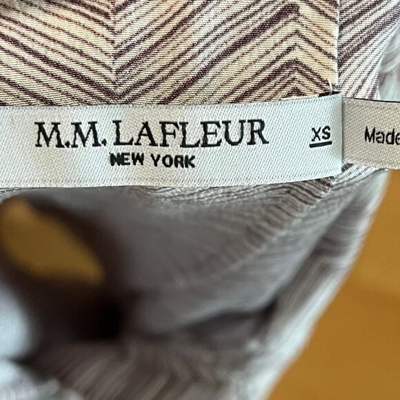 M.M. Lafleur Bridget Blouse Silk Fine Herringbone  Size XS - Picture 6 of 7